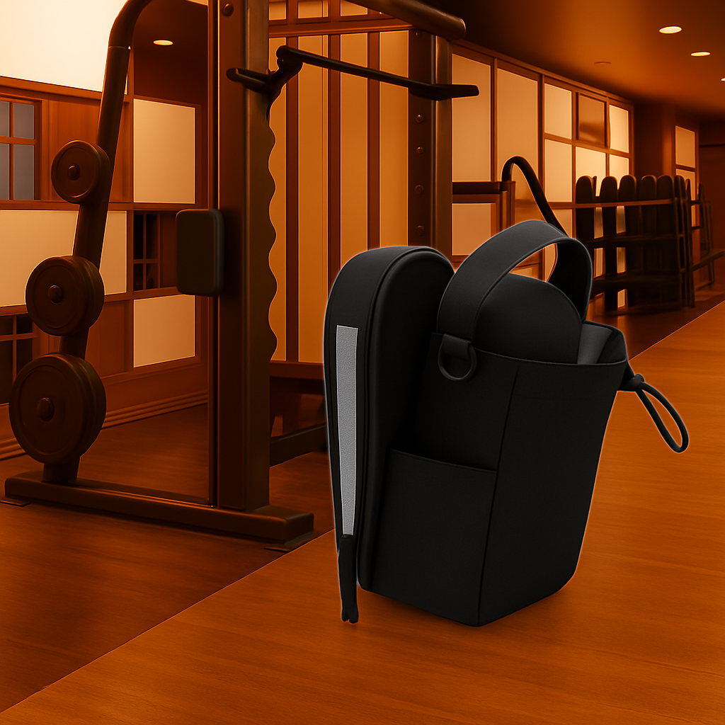 Bolsa magnética para el gym – Porta-botella de 1,5 L y smartphone