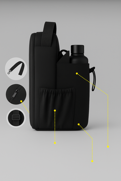 Bolsa magnética para el gym – Porta-botella de 1,5 L y smartphone